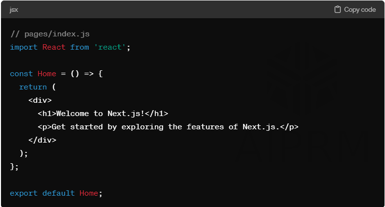Creating Pages in Next js